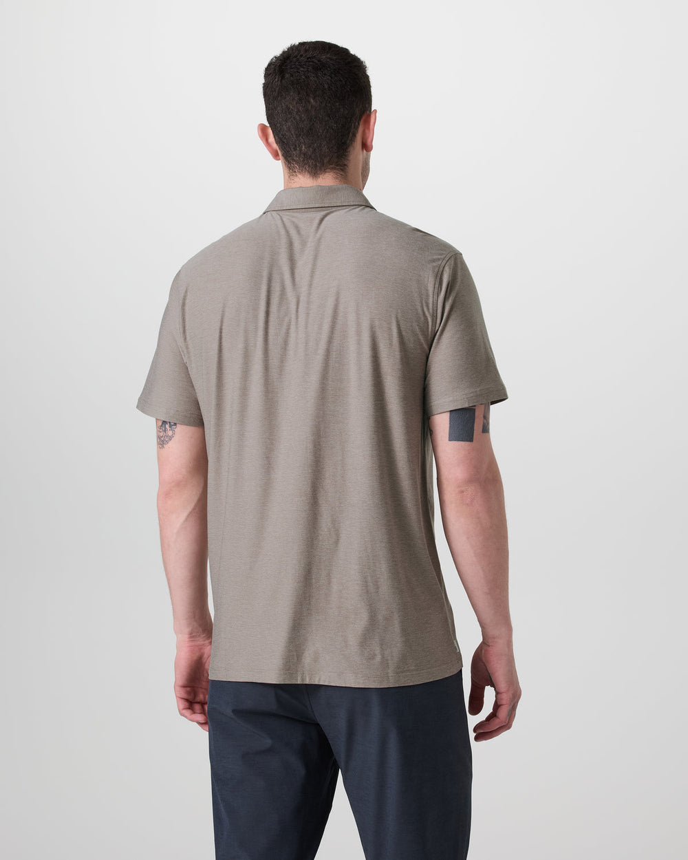 Vuori Short Sleeve Strato Button Down Mocha Heather