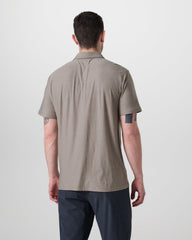 Vuori Short Sleeve Strato Button Down Mocha Heather