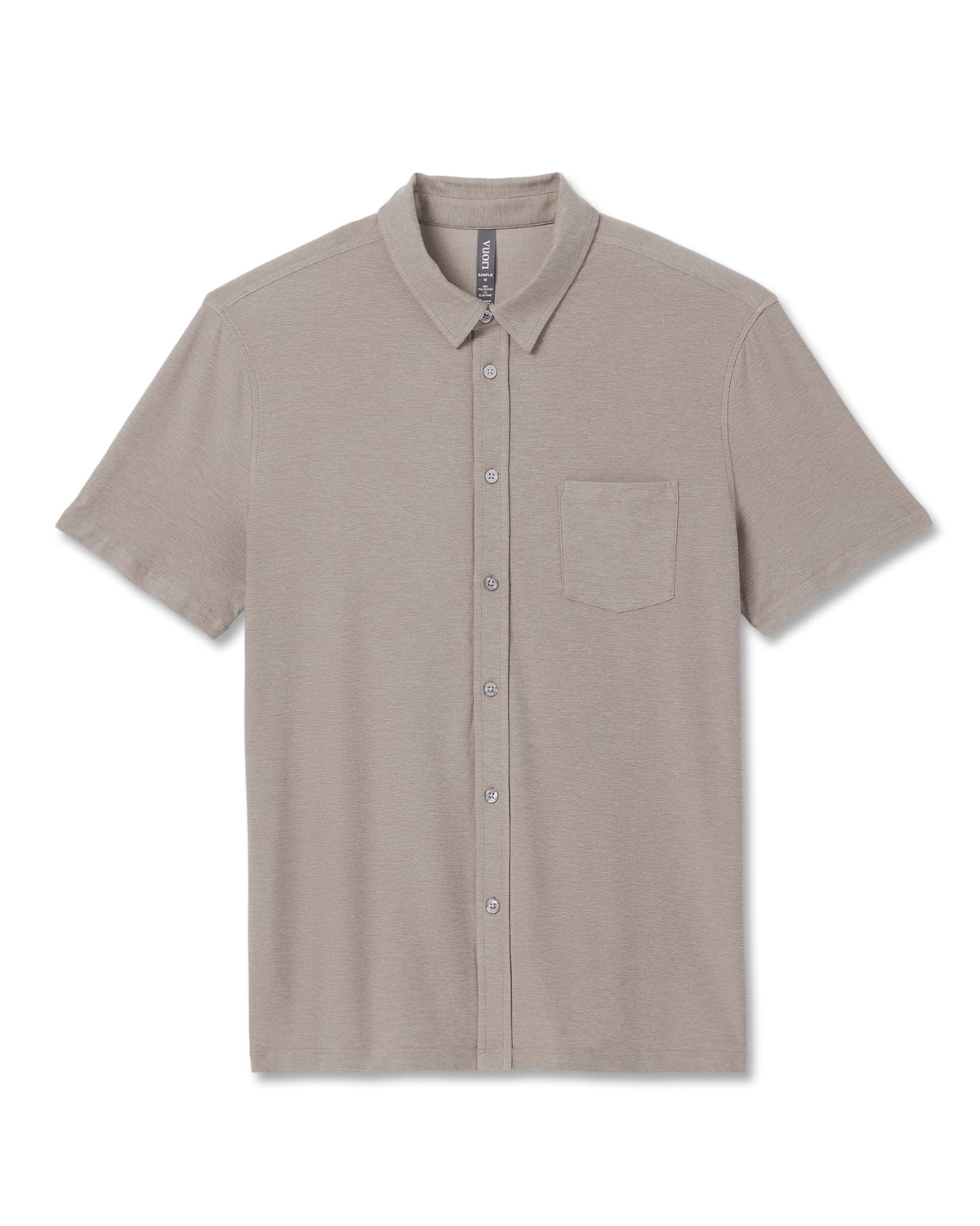 Vuori Short Sleeve Strato Button Down Mocha Heather