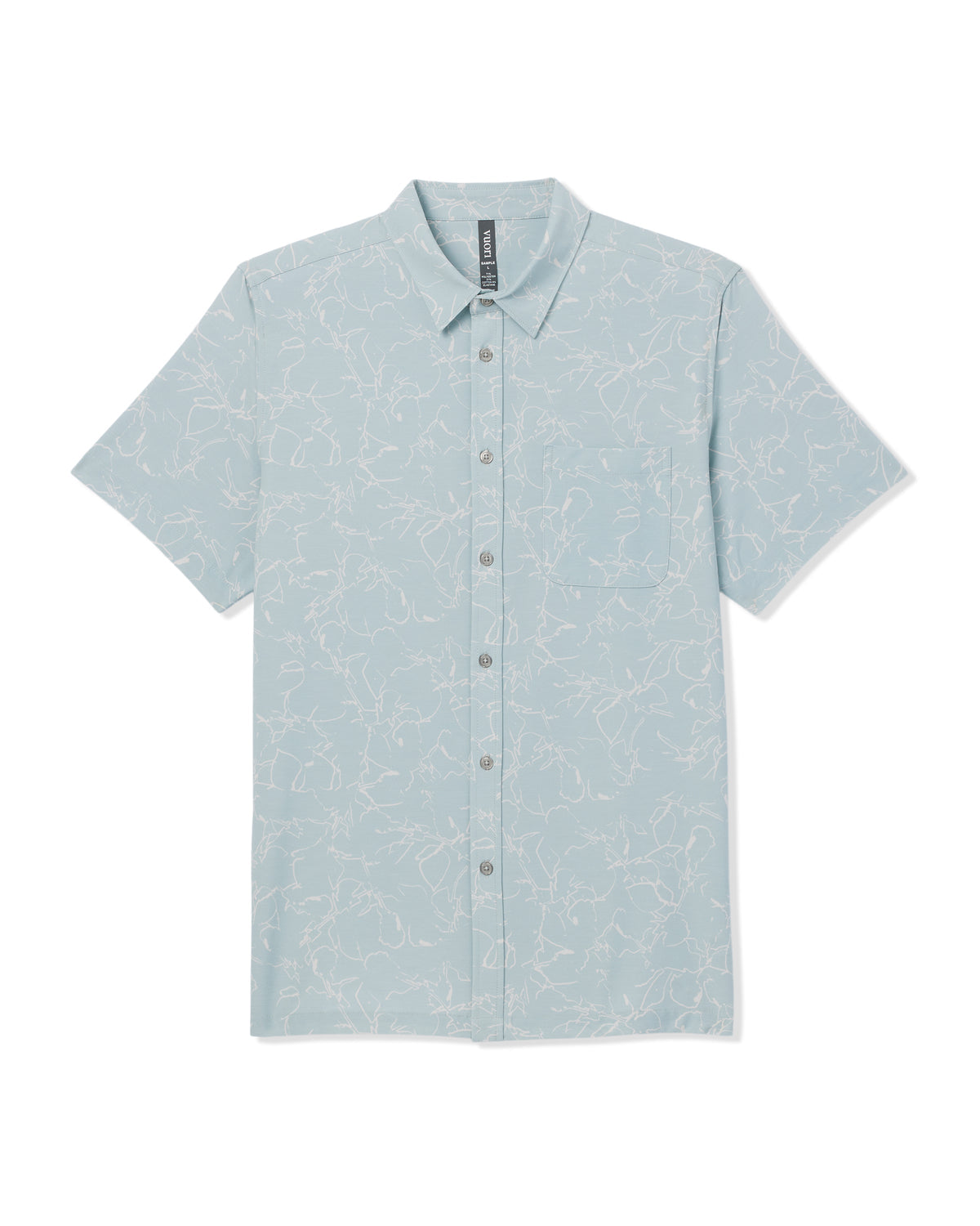 Vuori Short Sleeve Bridge Button Down Men's Chalk Blue Shirt