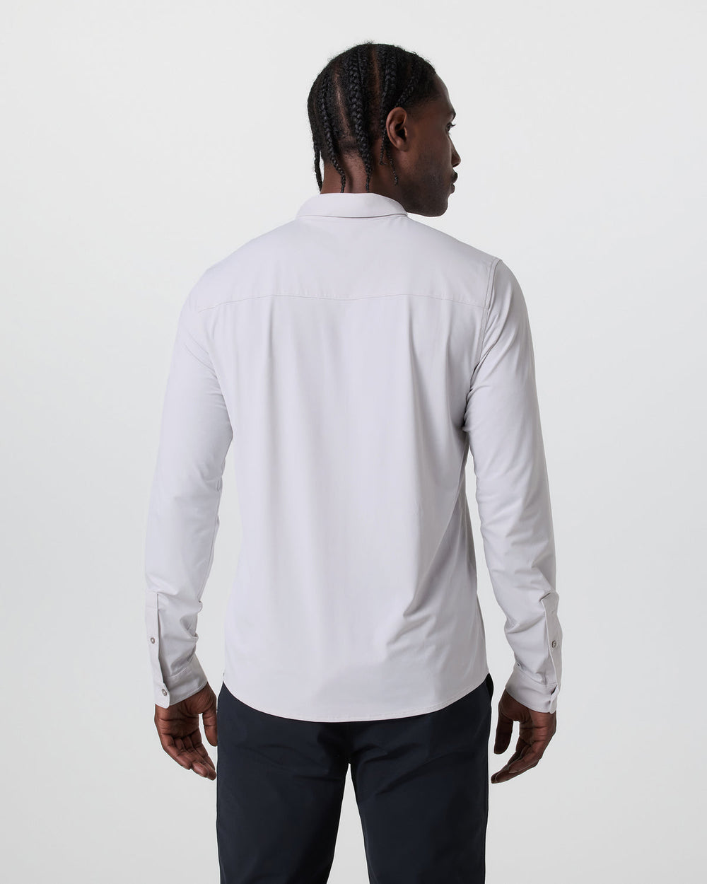 Vuori Long Sleeve TravelLite Button Down Frost Grey