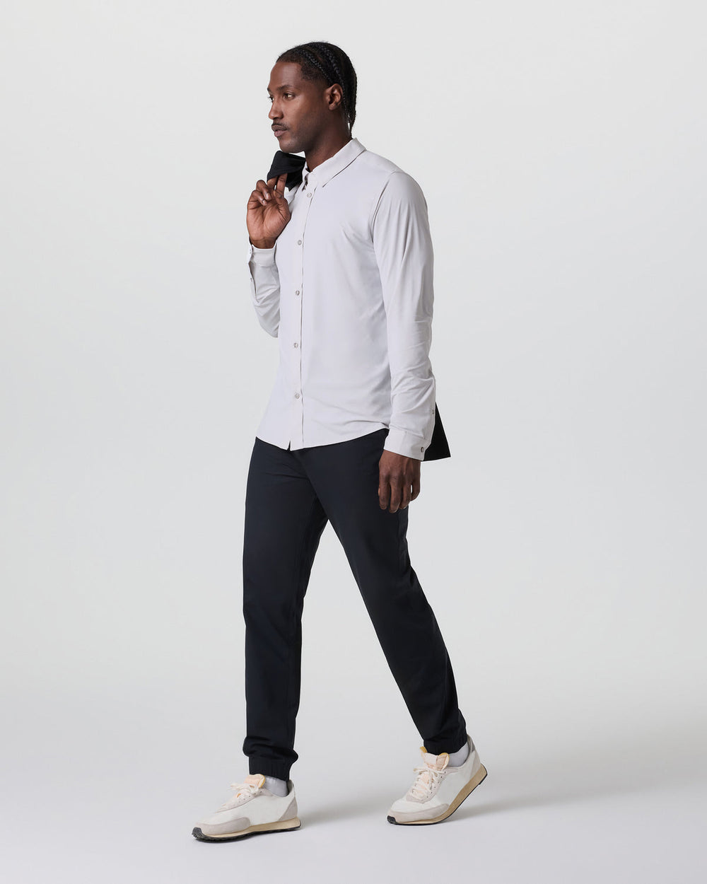 Vuori Long Sleeve TravelLite Button Down Frost Grey
