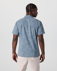 Vuori Short Sleeve Bridge Button Down Dusty Blue Plumeria