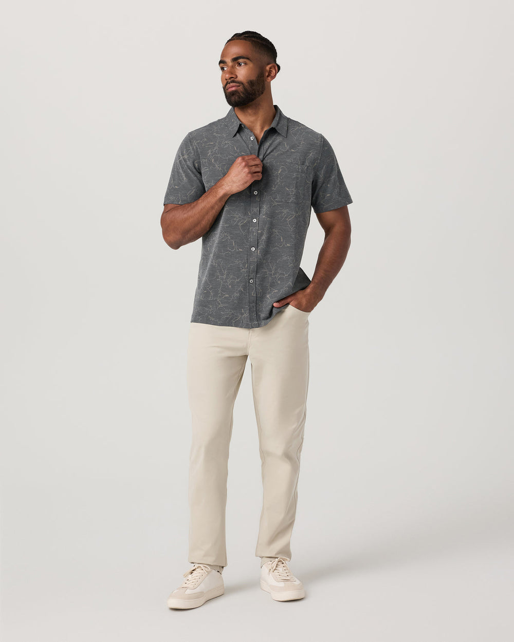 Vuori Short Sleeve Bridge Button Down Men's Root Shirt