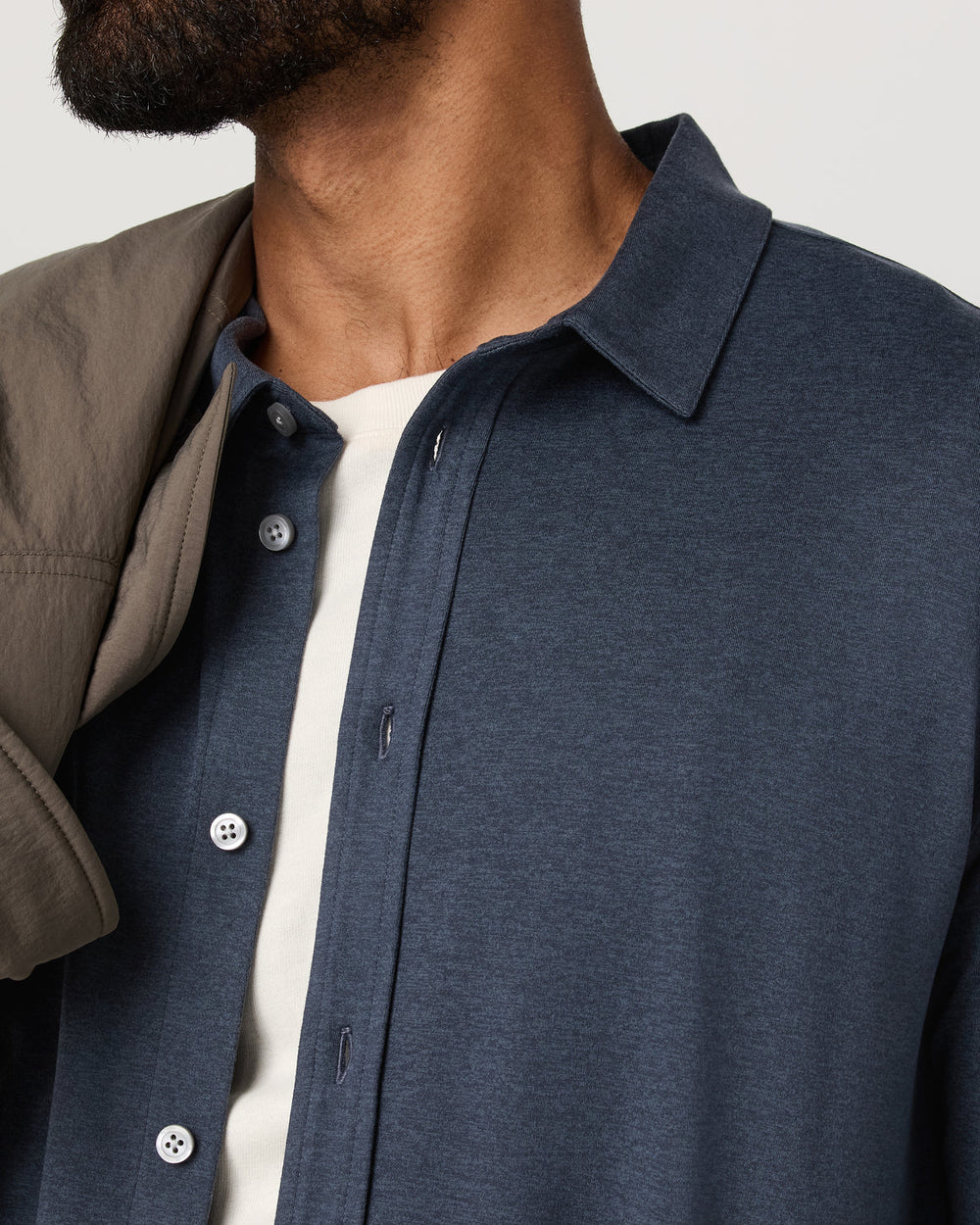 Vuori Men's Long Sleeve Ponto Button Down Azure Heather