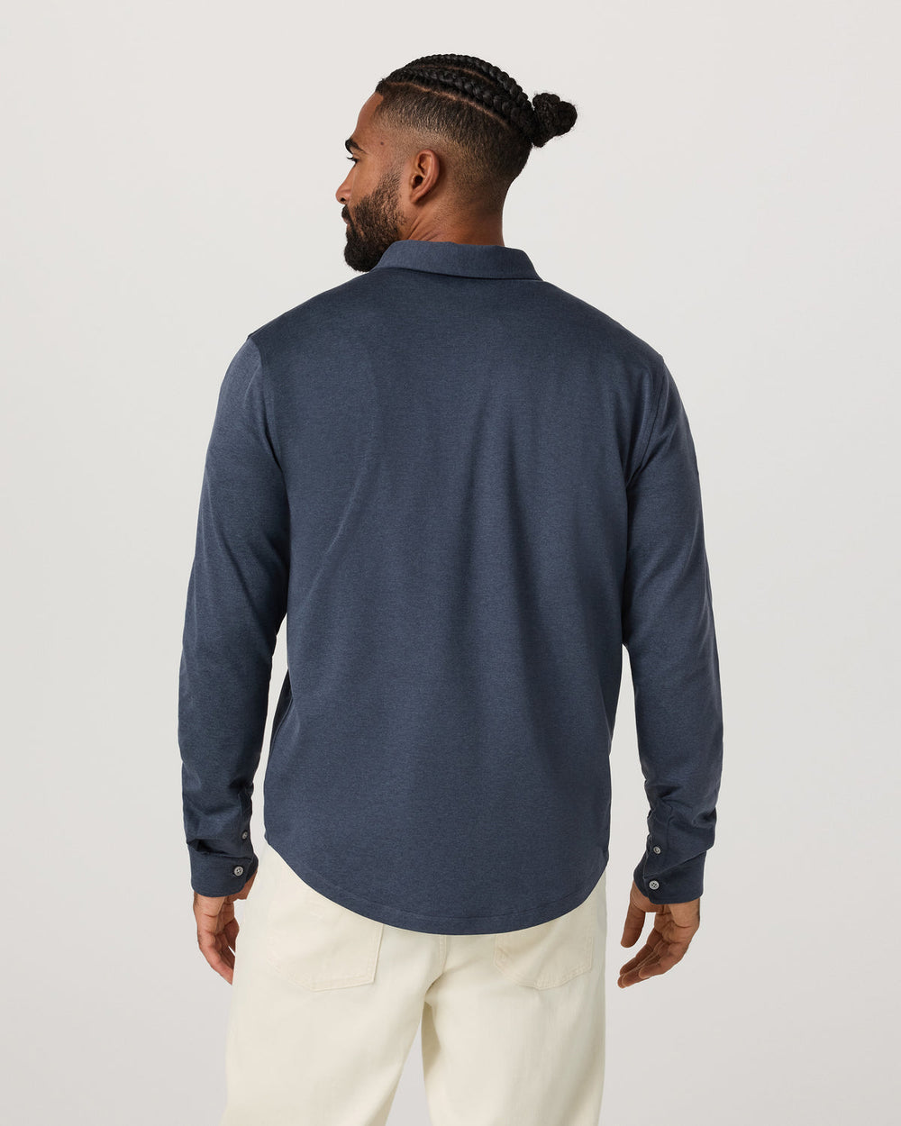 Vuori Men's Long Sleeve Ponto Button Down Azure Heather