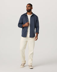 Vuori Men's Long Sleeve Ponto Button Down Azure Heather