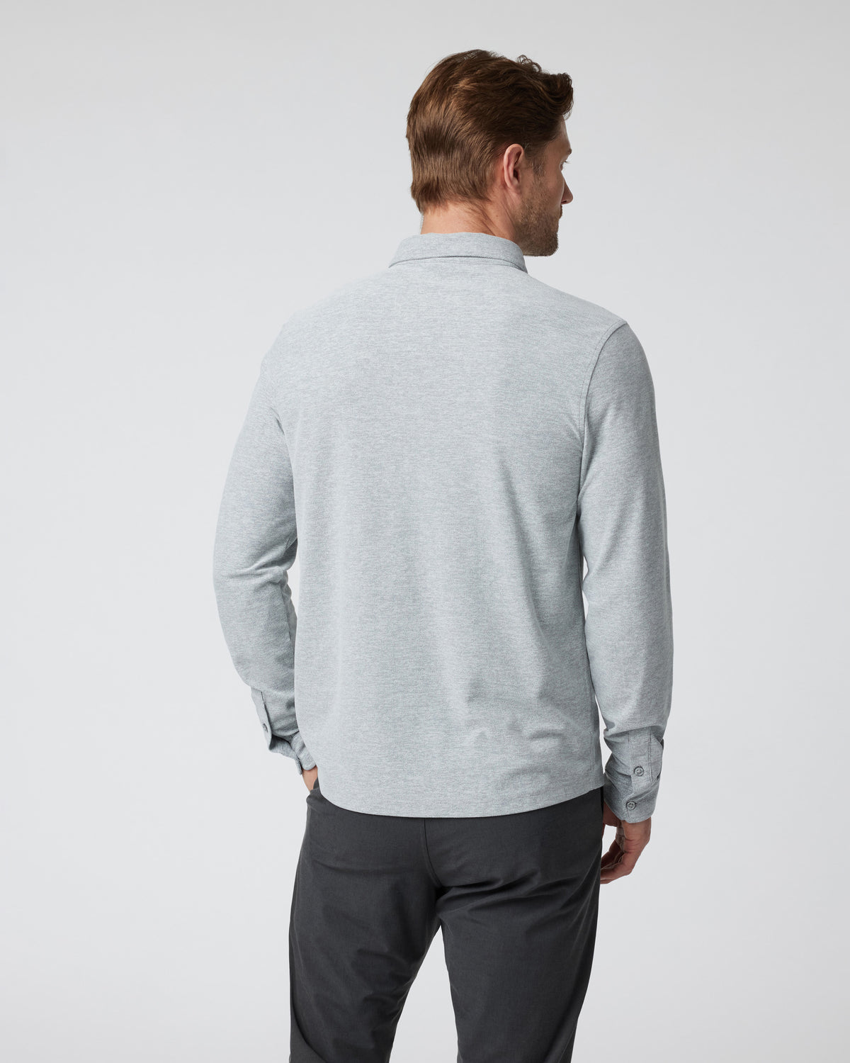 Vuori Long Sleeve Ace Button-Down Grey Button Down Shirt
