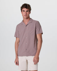Vuori Seaport Button Down Men's Dark Umber Short Sleeve