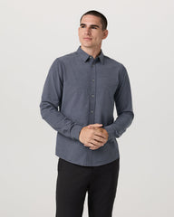 Vuori Long Sleeve Bridge Button Down Men's Moonlight Shirt