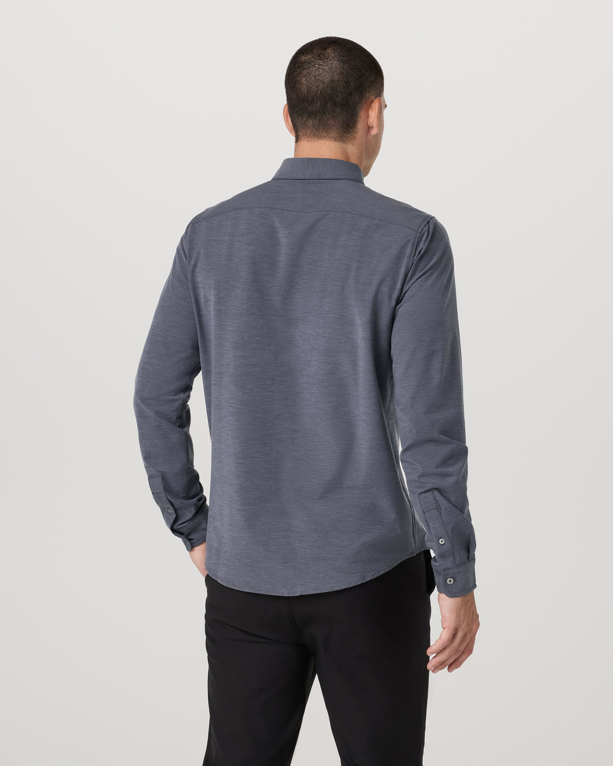 Vuori Long Sleeve Bridge Button Down Men's Moonlight Shirt