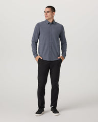 Vuori Long Sleeve Bridge Button Down Men's Moonlight Shirt