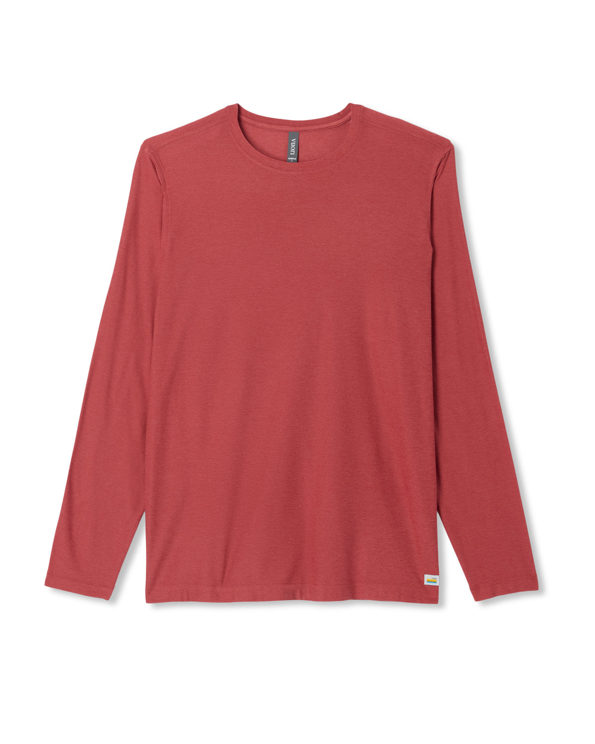 Vuori Long Sleeve Strato Tech Tee Fire Heather Workout Shirt