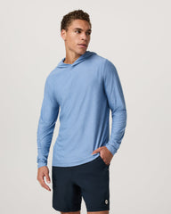 Vuori Strato Tech Hoodie Men's Isle Blue Heather Hoodie