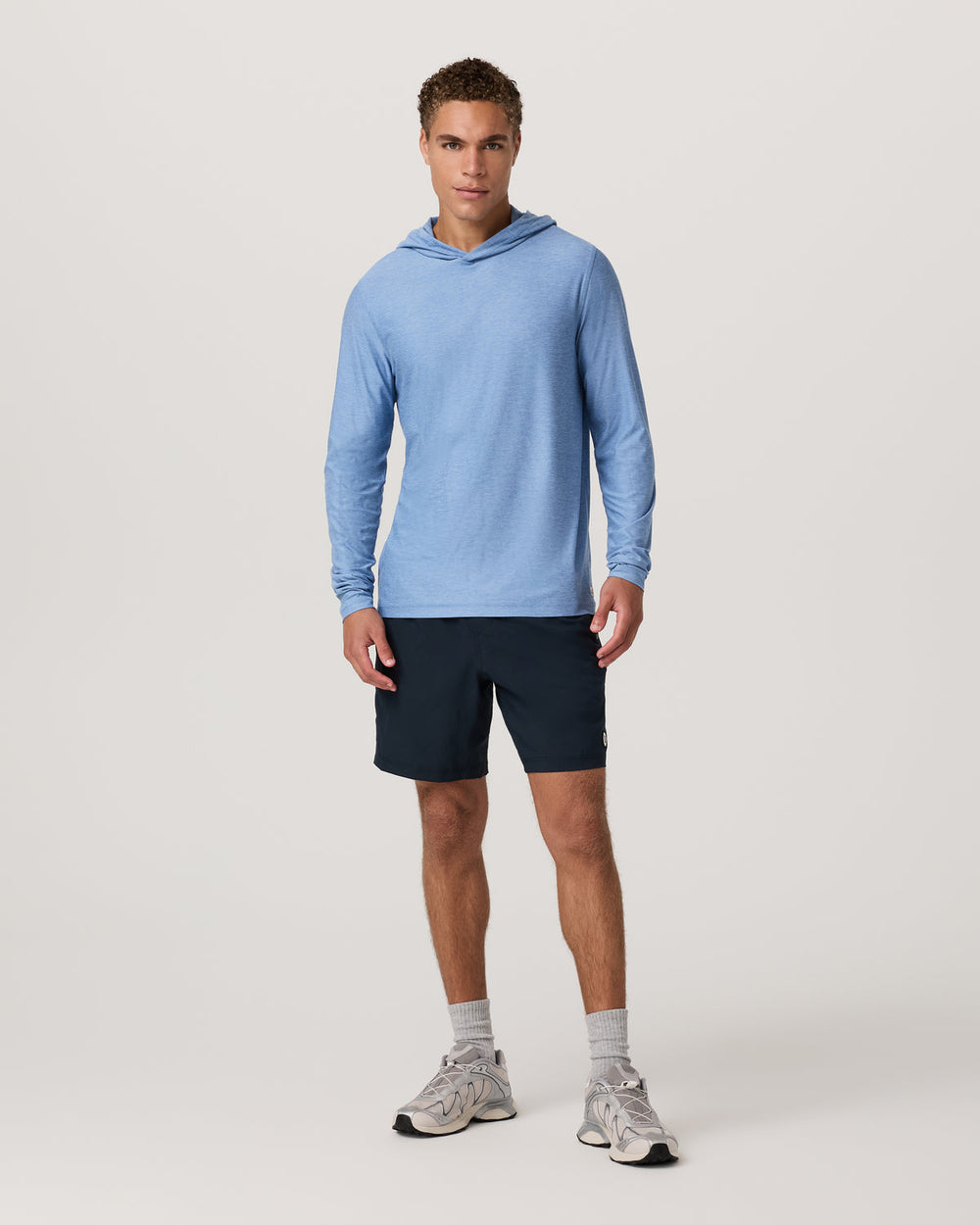 Vuori Strato Tech Hoodie Men's Isle Blue Heather Hoodie