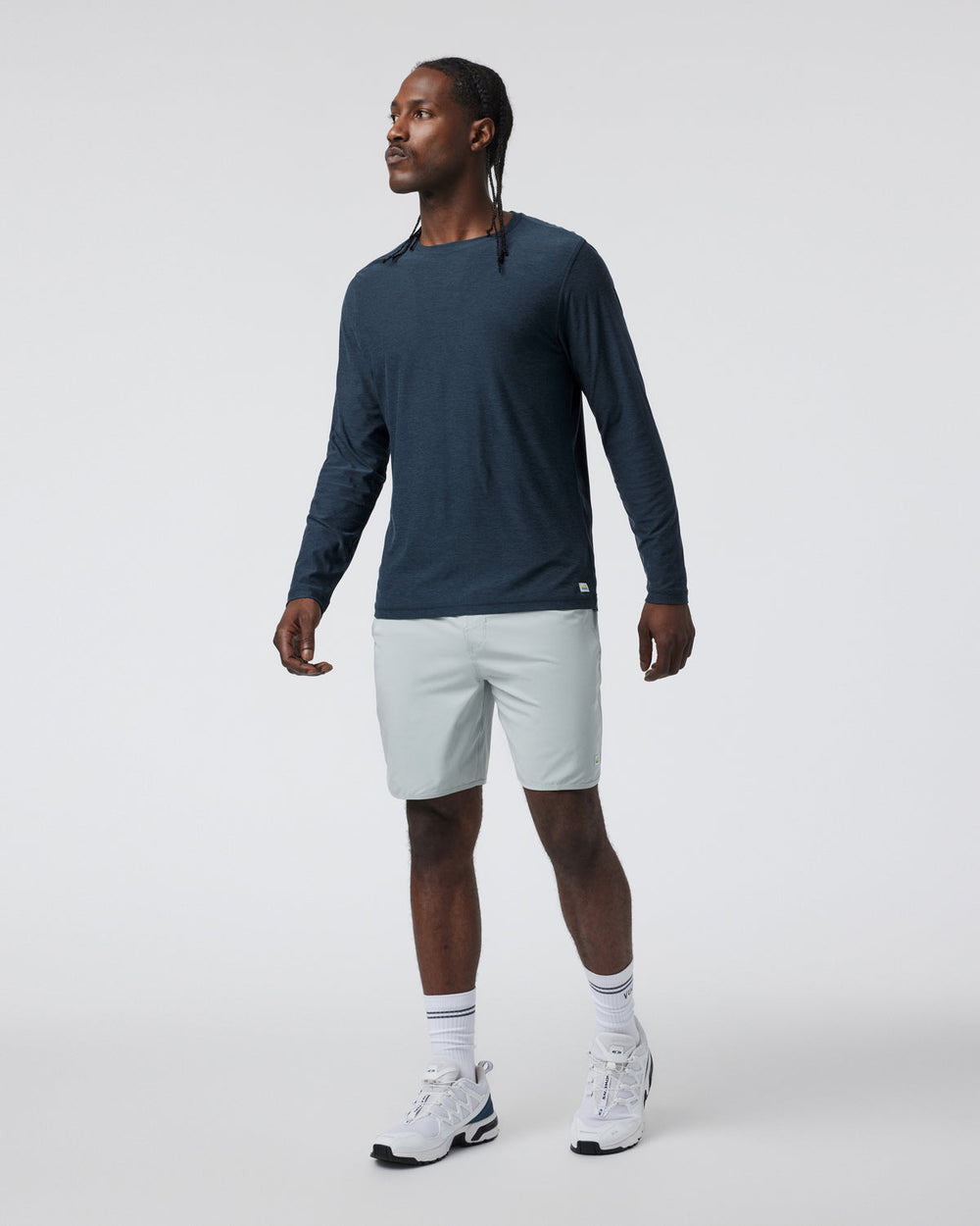 Vuori Long-Sleeve Strato Tech Tee Navy Long Sleeve Top