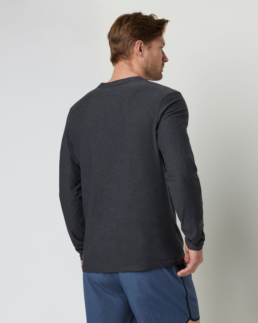 Vuori Long-Sleeve Strato Tech Tee Men's Charcoal Shirt