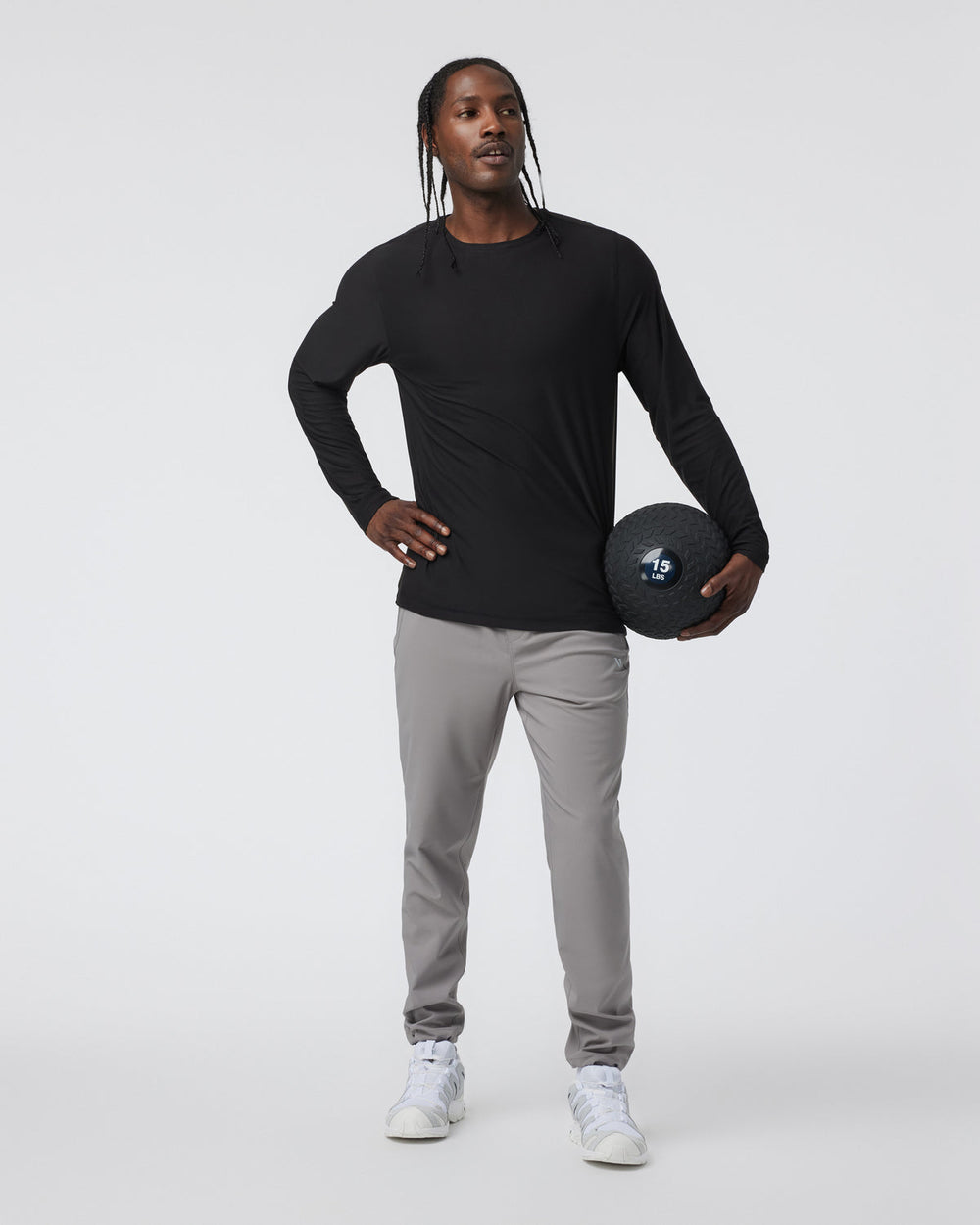 Vuori Long Sleeve Strato Tech Tee Men's Black Shirt