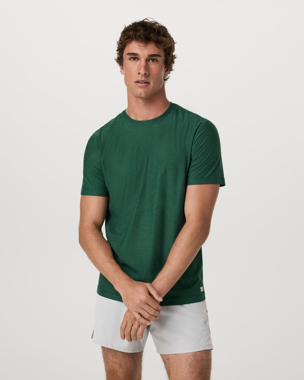 Vuori Strato Tech Tee Men's Viridian Heather Performance Shirt