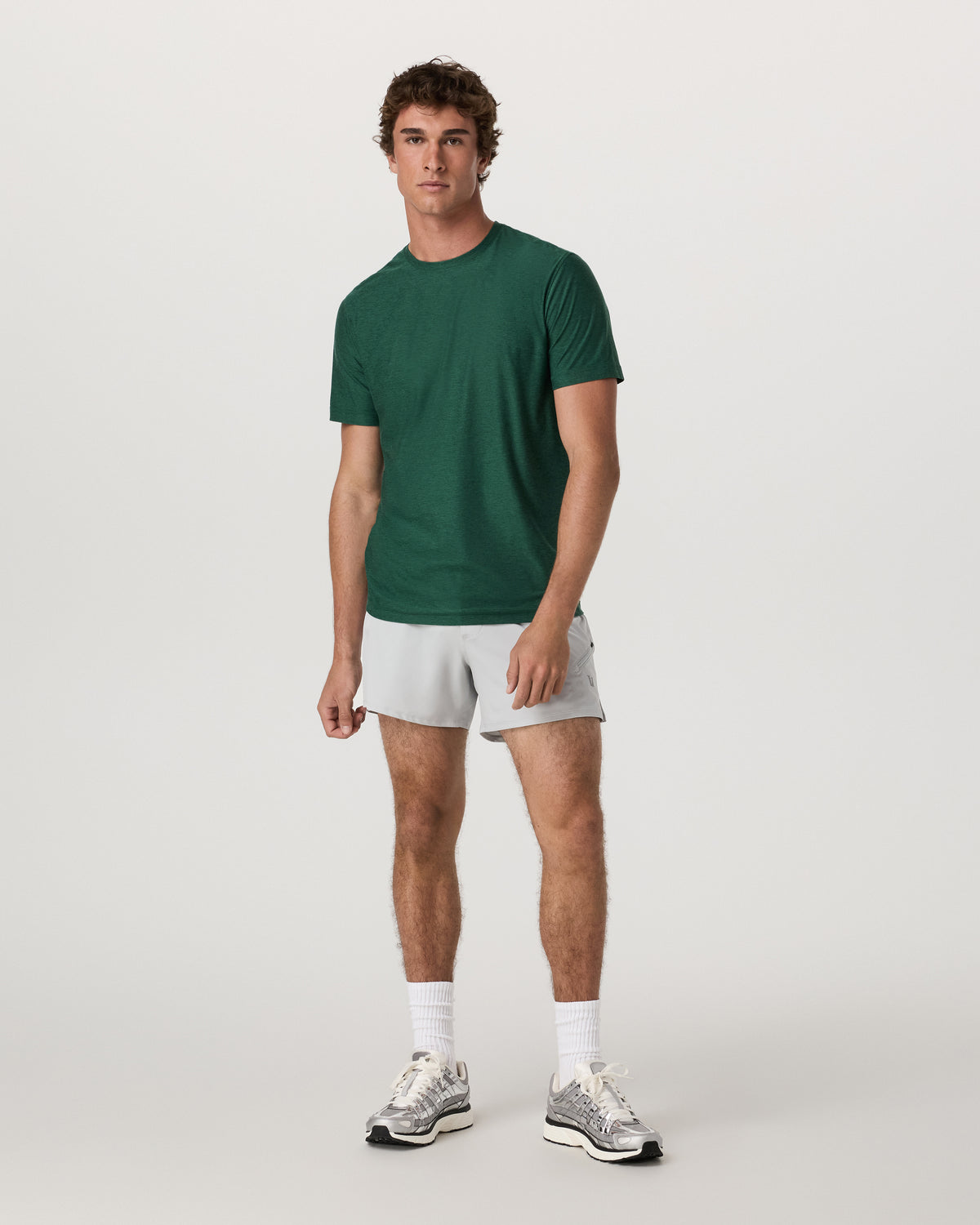 Vuori Strato Tech Tee Men's Viridian Heather Performance Shirt