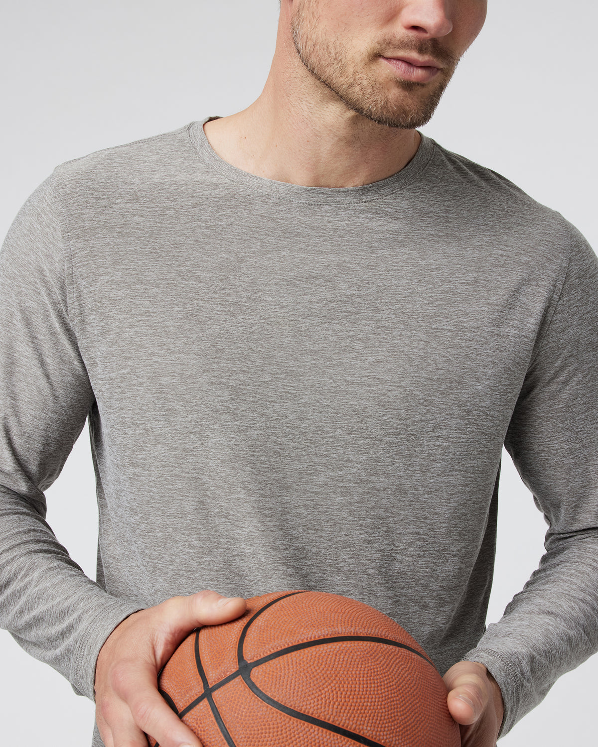 Vuori Long-Sleeve Strato Tech Tee Heather Grey Shirt