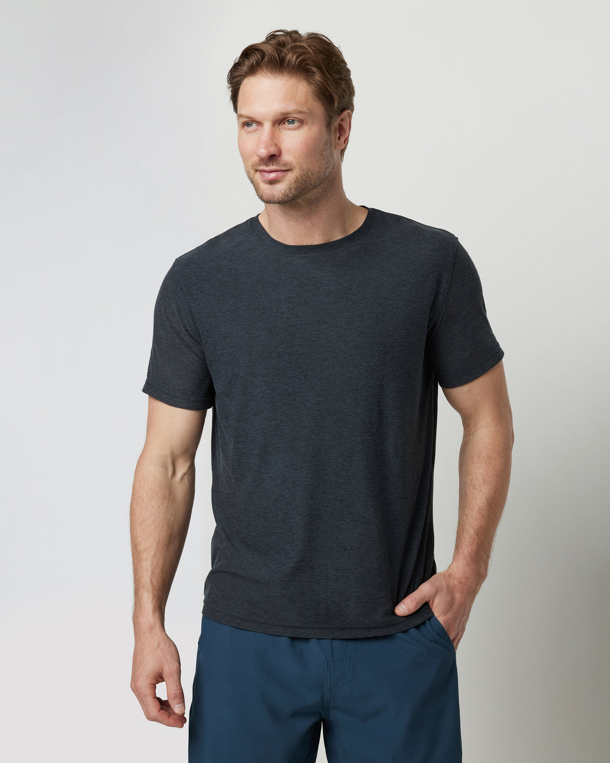 Vuori Strato Tech Tee Men's Charcoal Moisture Wicking Shirt