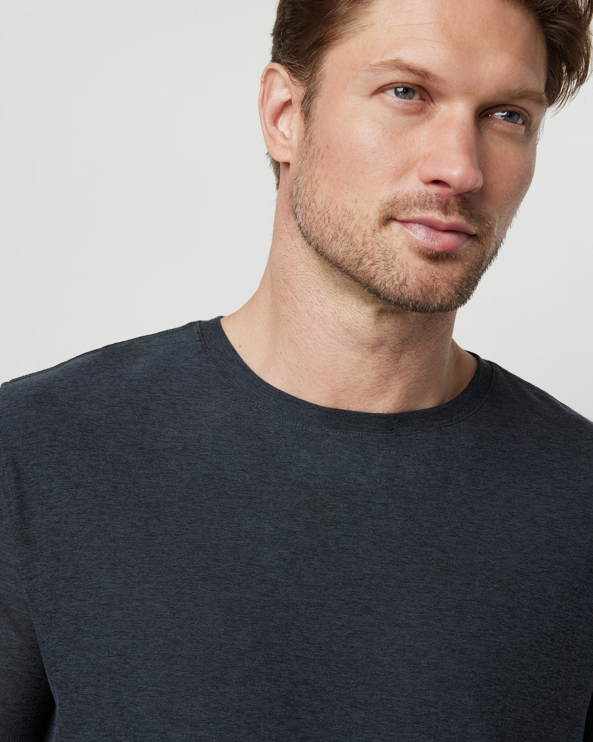 Vuori Strato Tech Tee Men's Charcoal Moisture Wicking Shirt
