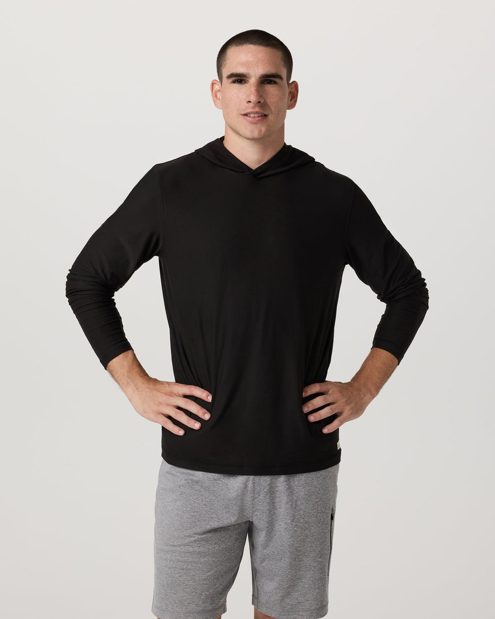 Vuori Strato Tech Hoodie Men's Black Long Sleeve Hoodie