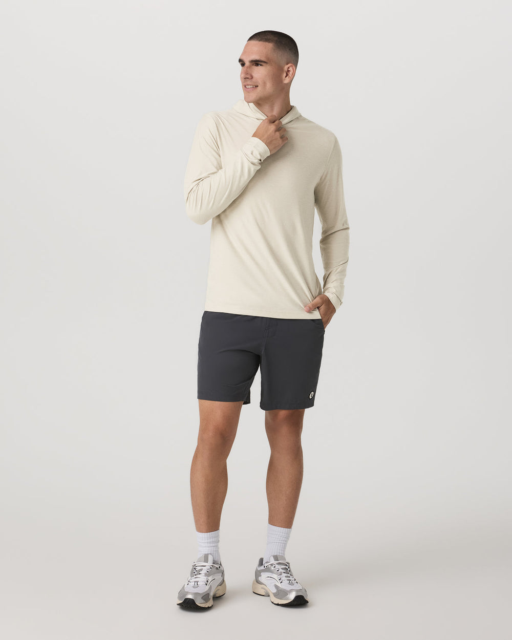 Vuori Strato Tech Hoodie Men's Mushroom Heather Hoodie