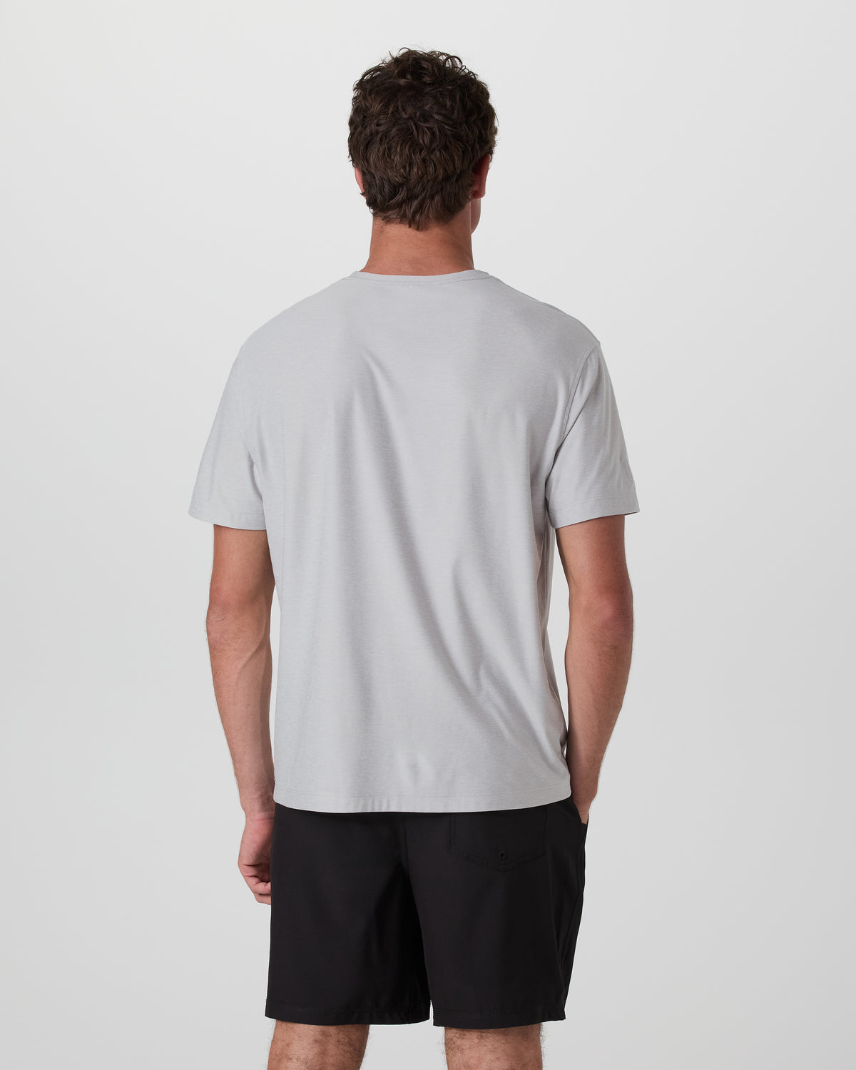 Vuori Short Sleeve Strato Pocket Tee - Relaxed Fit Platinum Heather