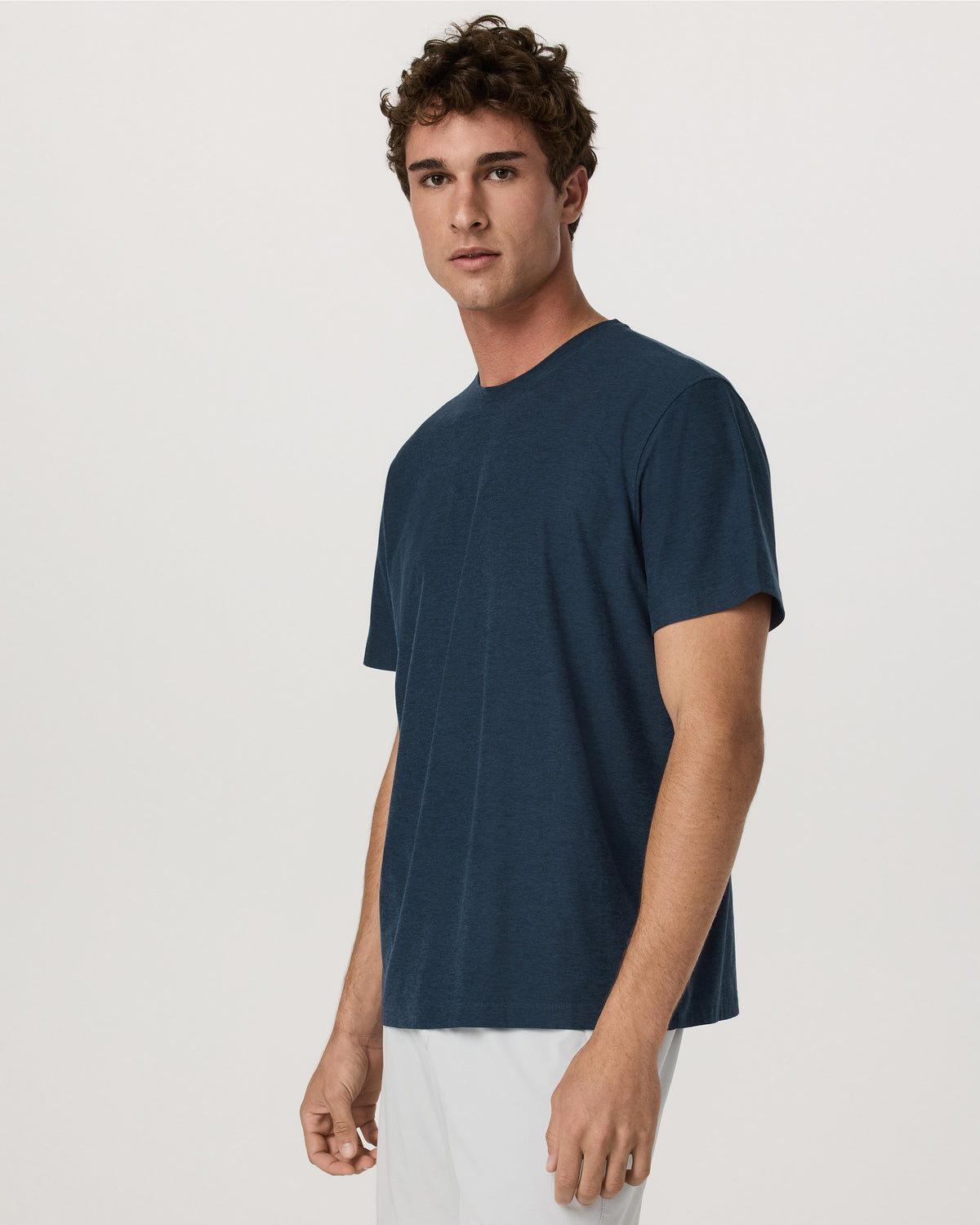 Vuori Men's Short Sleeve Strato Tee - Relaxed Fit Navy Heather
