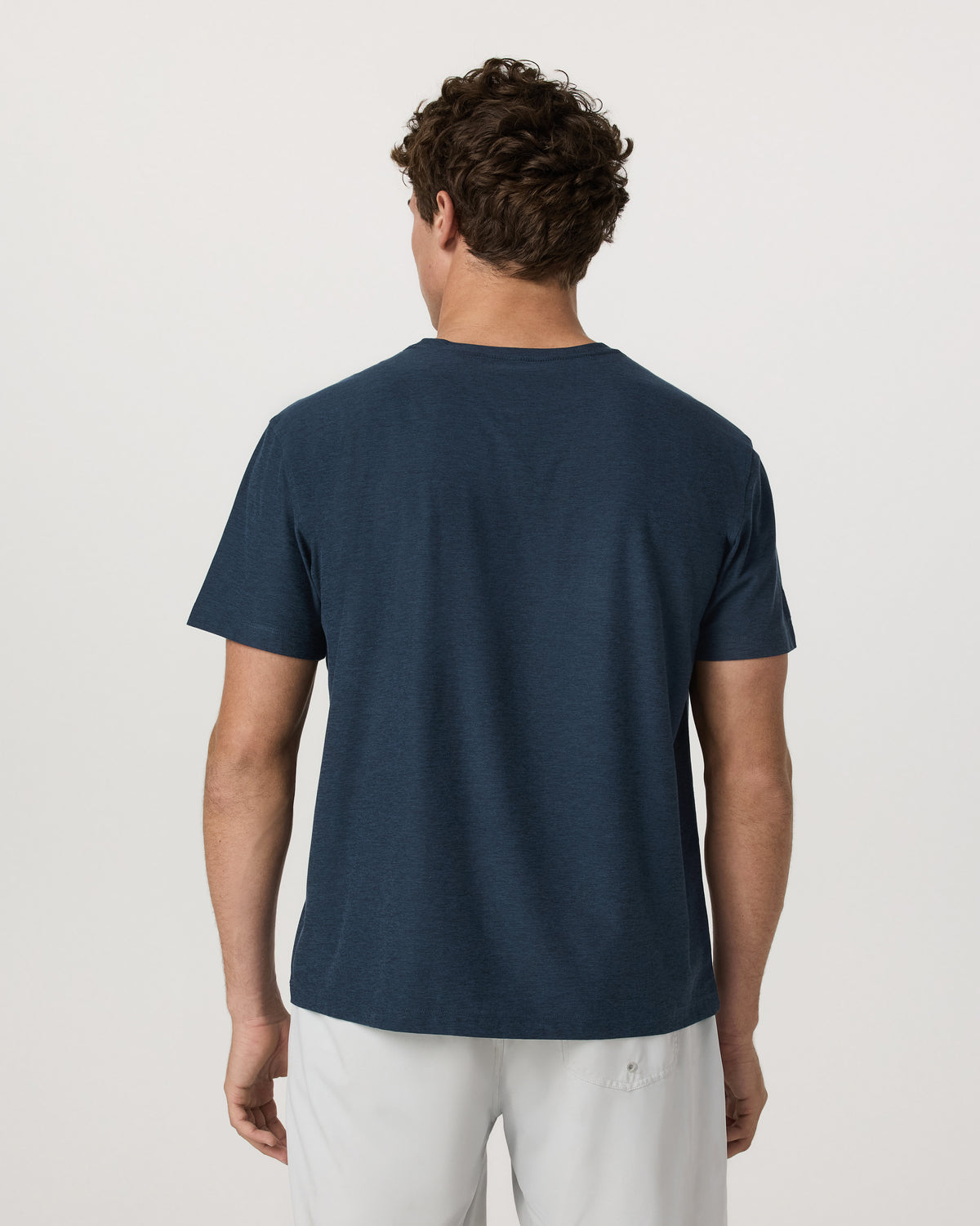 Vuori Men's Short Sleeve Strato Tee - Relaxed Fit Navy Heather