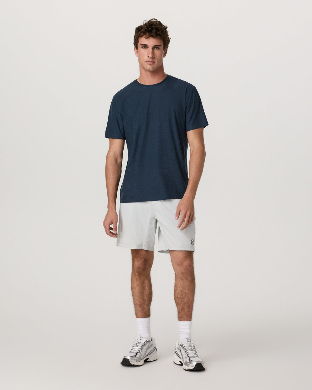 Vuori Men's Short Sleeve Strato Tee - Relaxed Fit Navy Heather