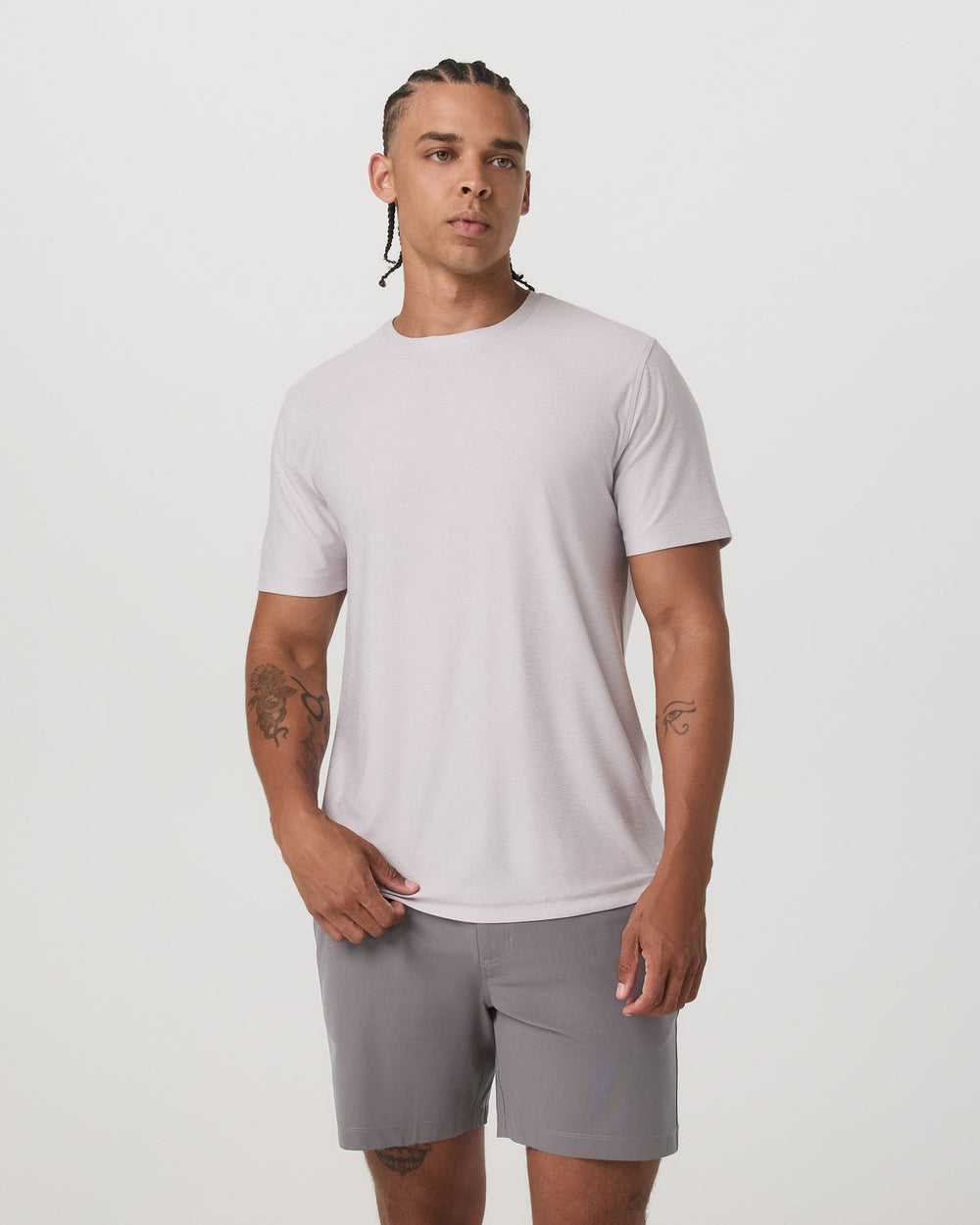 Vuori Strato Tech Tee Men's Thistle Heather Performance Shirt