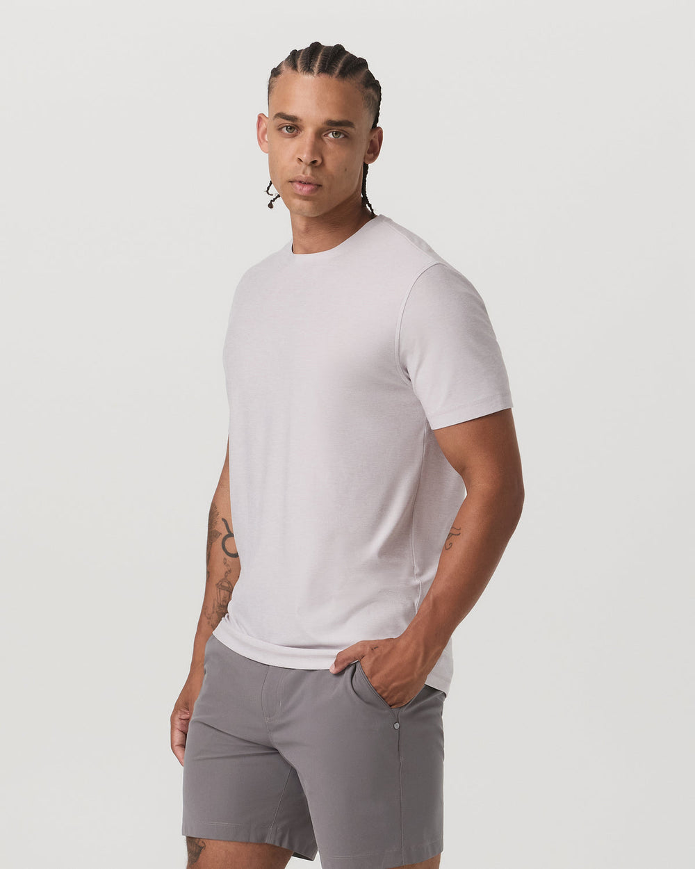 Vuori Strato Tech Tee Men's Thistle Heather Performance Shirt
