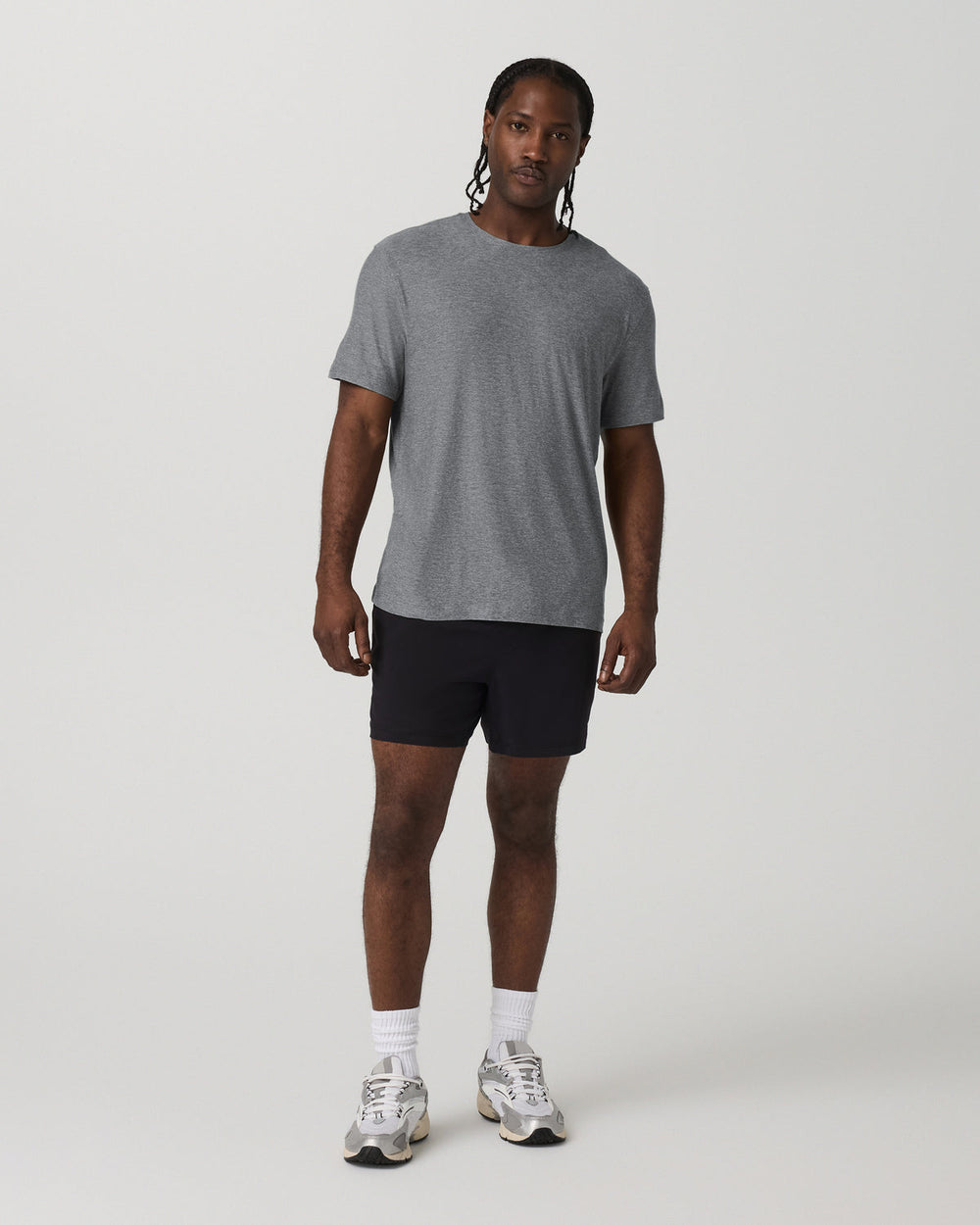 Vuori Short Sleeve Strato Tech Tee - Relaxed Fit Heather Grey