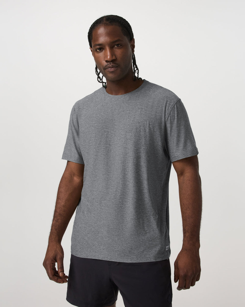 Vuori Short Sleeve Strato Tech Tee - Relaxed Fit Heather Grey