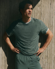 Vuori Short Sleeve Strato Tech Tee-Relaxed Fit Agate Green Heather