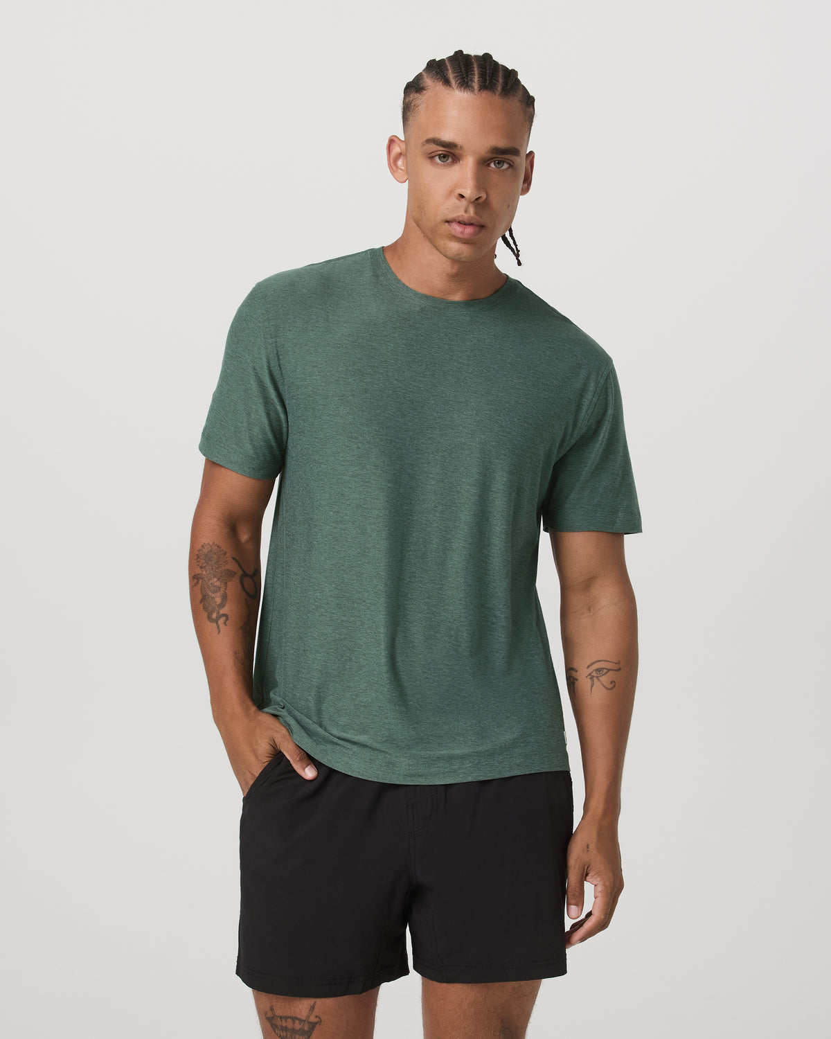 Vuori Short Sleeve Strato Tech Tee-Relaxed Fit Agate Green Heather