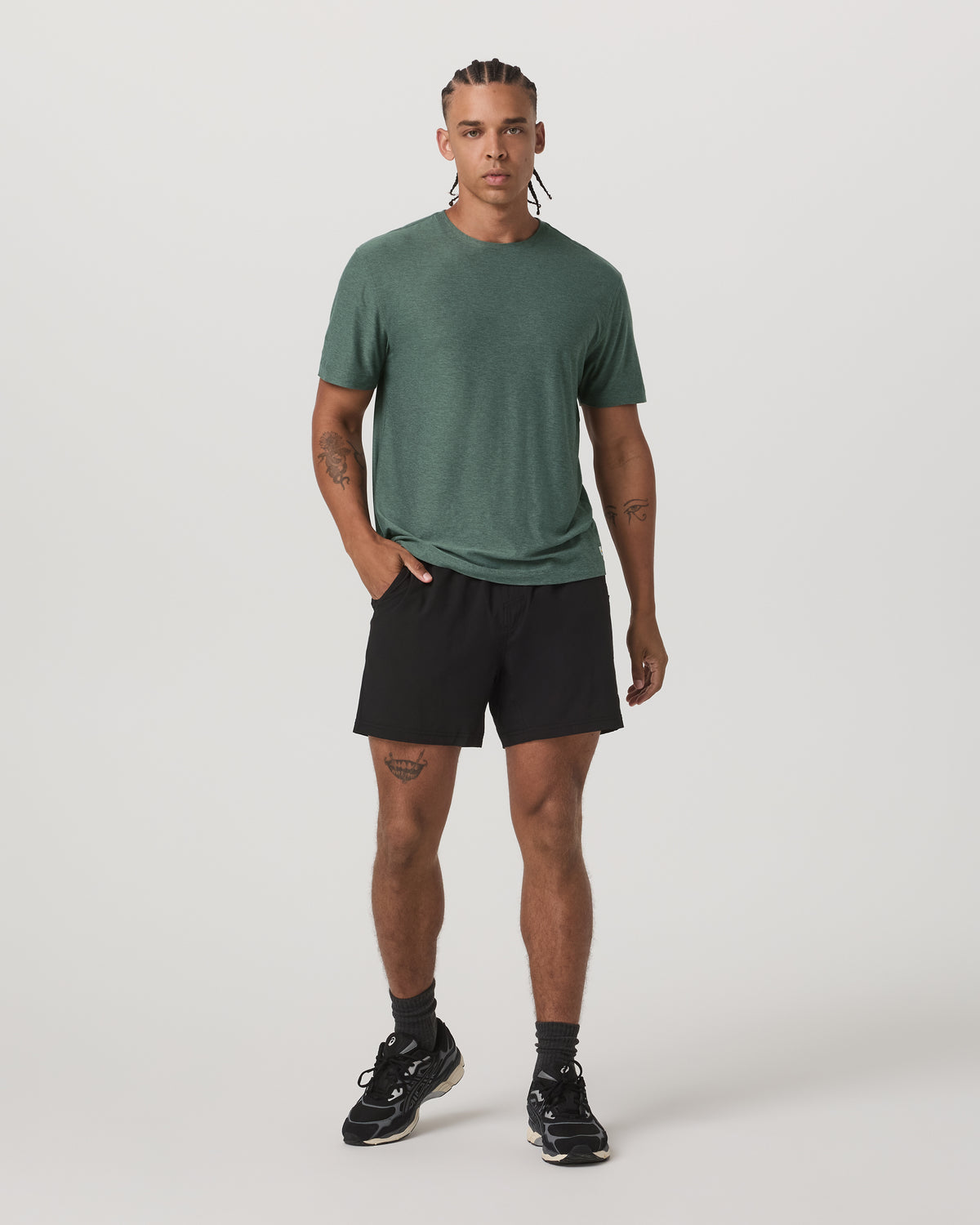 Vuori Short Sleeve Strato Tech Tee-Relaxed Fit Agate Green Heather