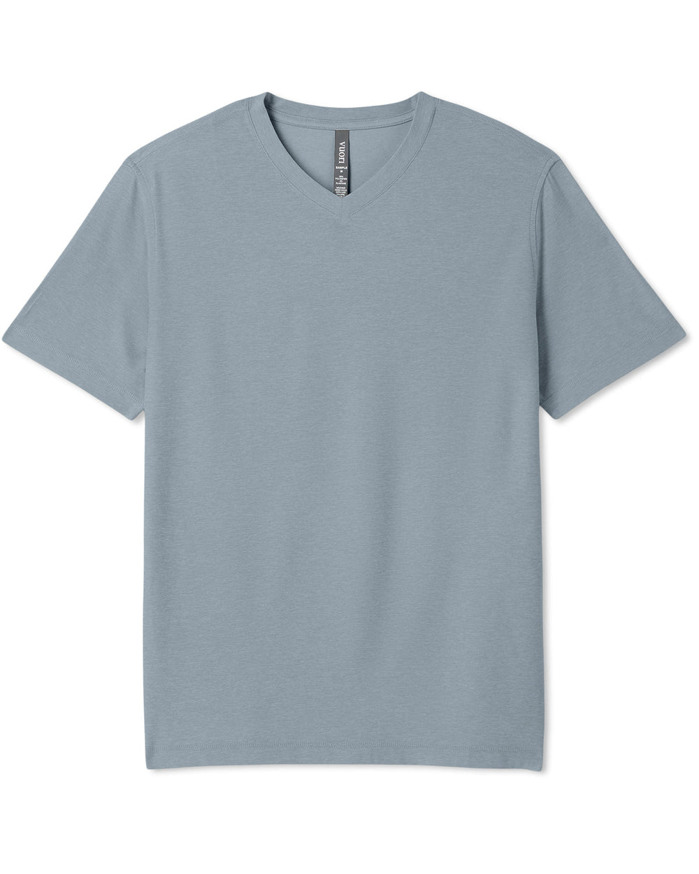 Vuori Strato Tech V-Neck Tee Men's Dusty Blue Heather Shirt