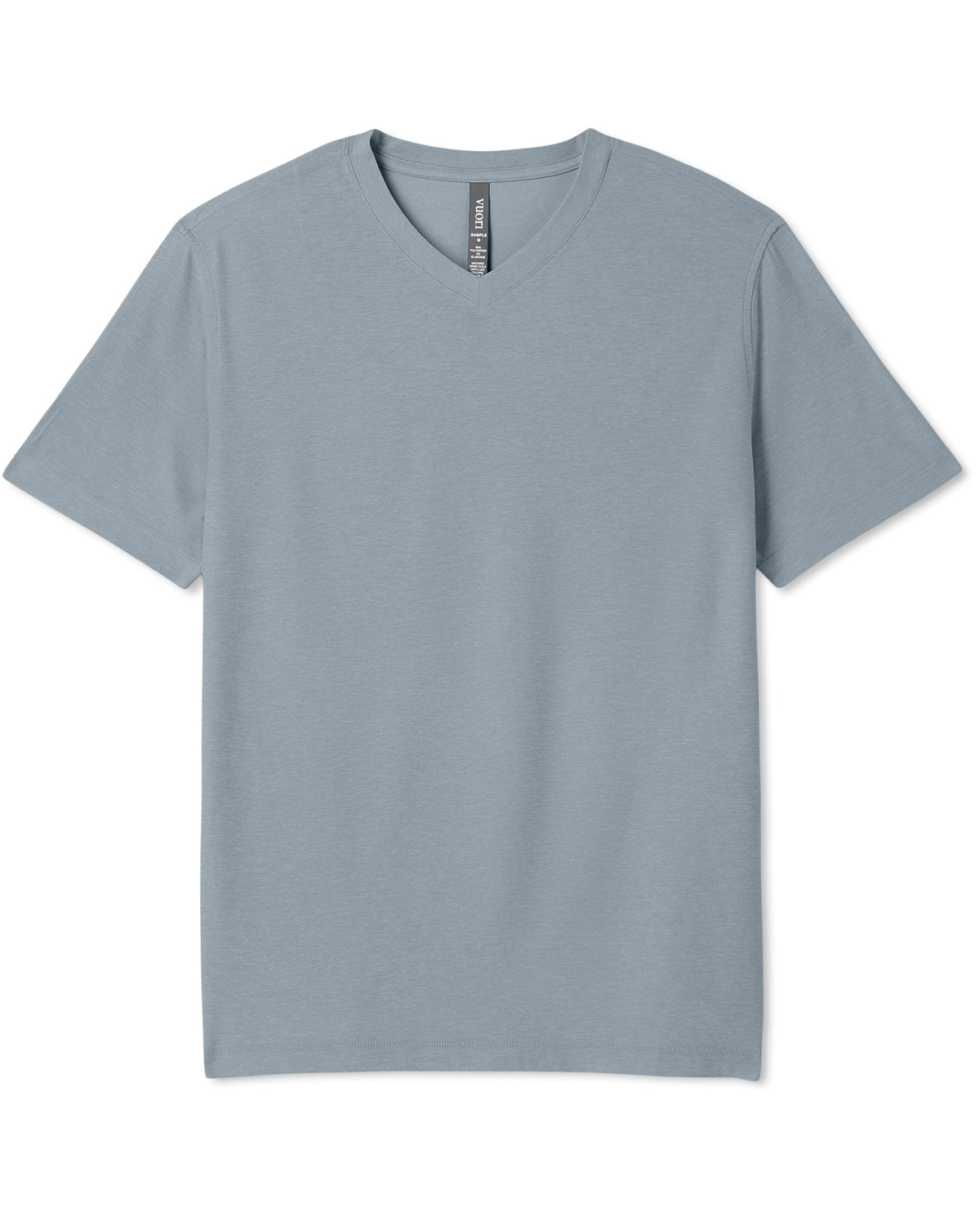Vuori Strato Tech V-Neck Tee Men's Dusty Blue Heather Shirt