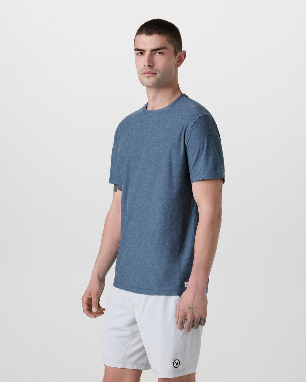 Vuori Strato Tech Tee Men's Pool Blue Workout Shirt