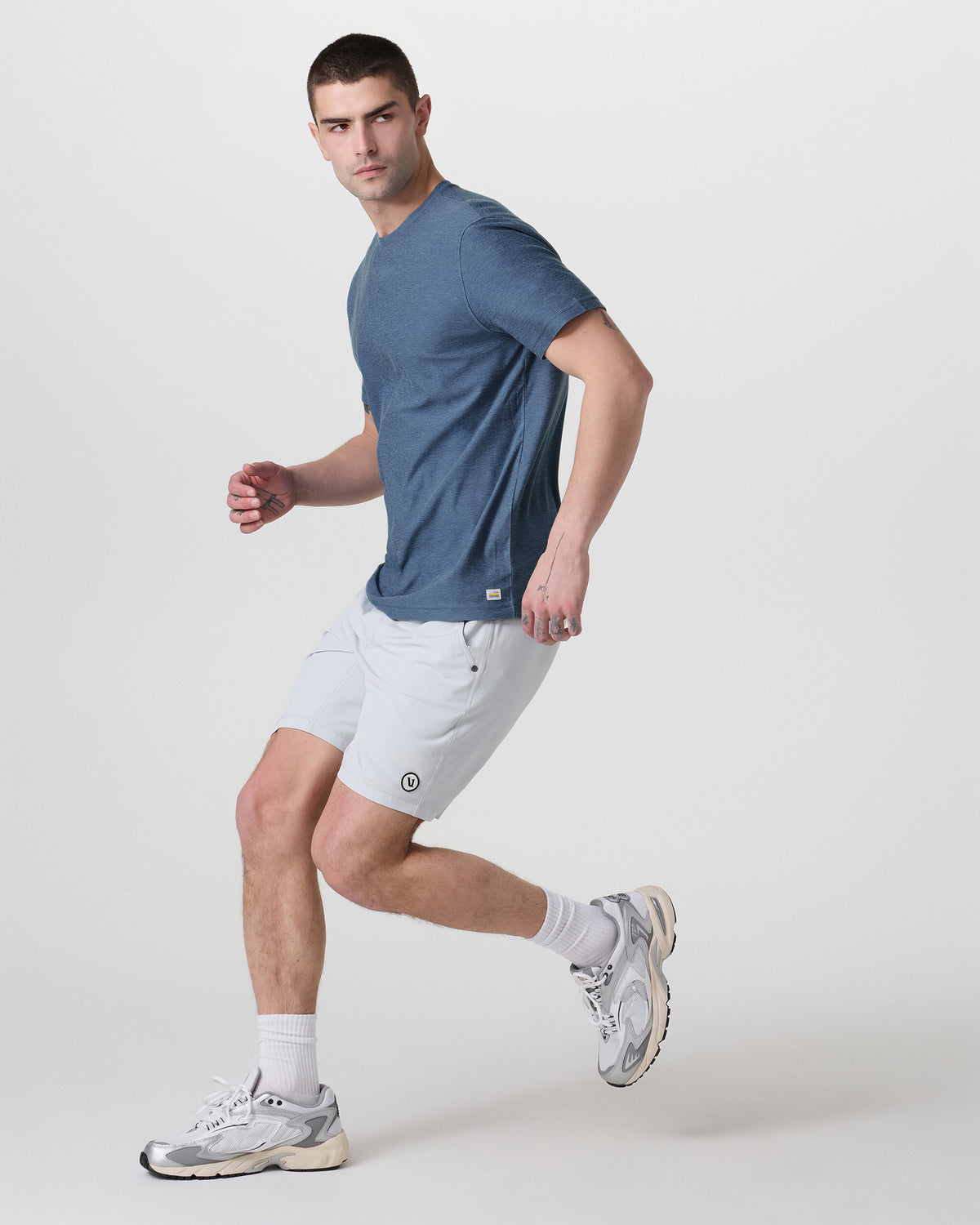 Vuori Strato Tech Tee Men's Pool Blue Workout Shirt
