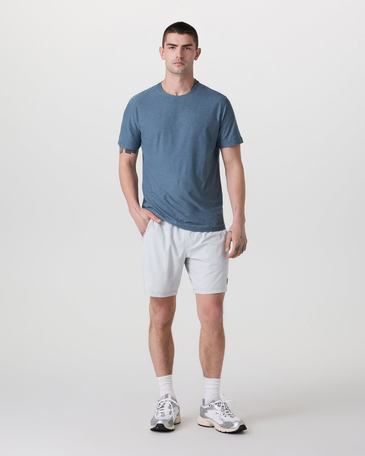 Vuori Strato Tech Tee Men's Pool Blue Workout Shirt
