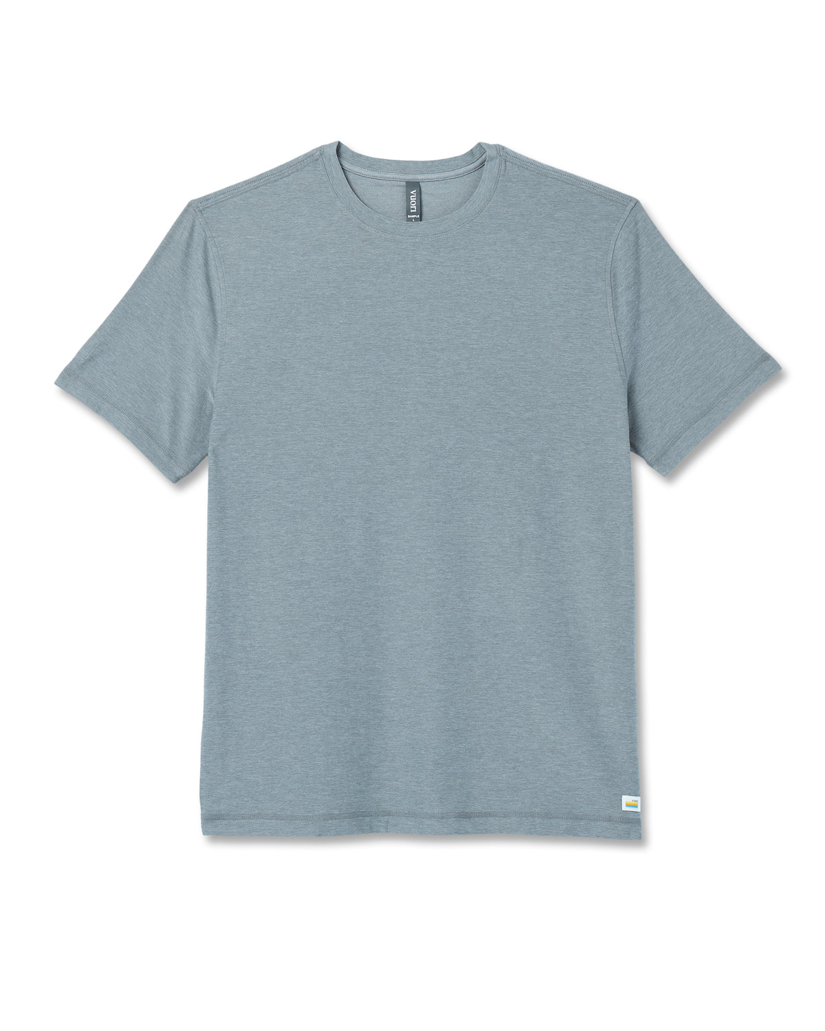 Vuori Strato Tech Tee Dusty Blue Heather Workout Shirt