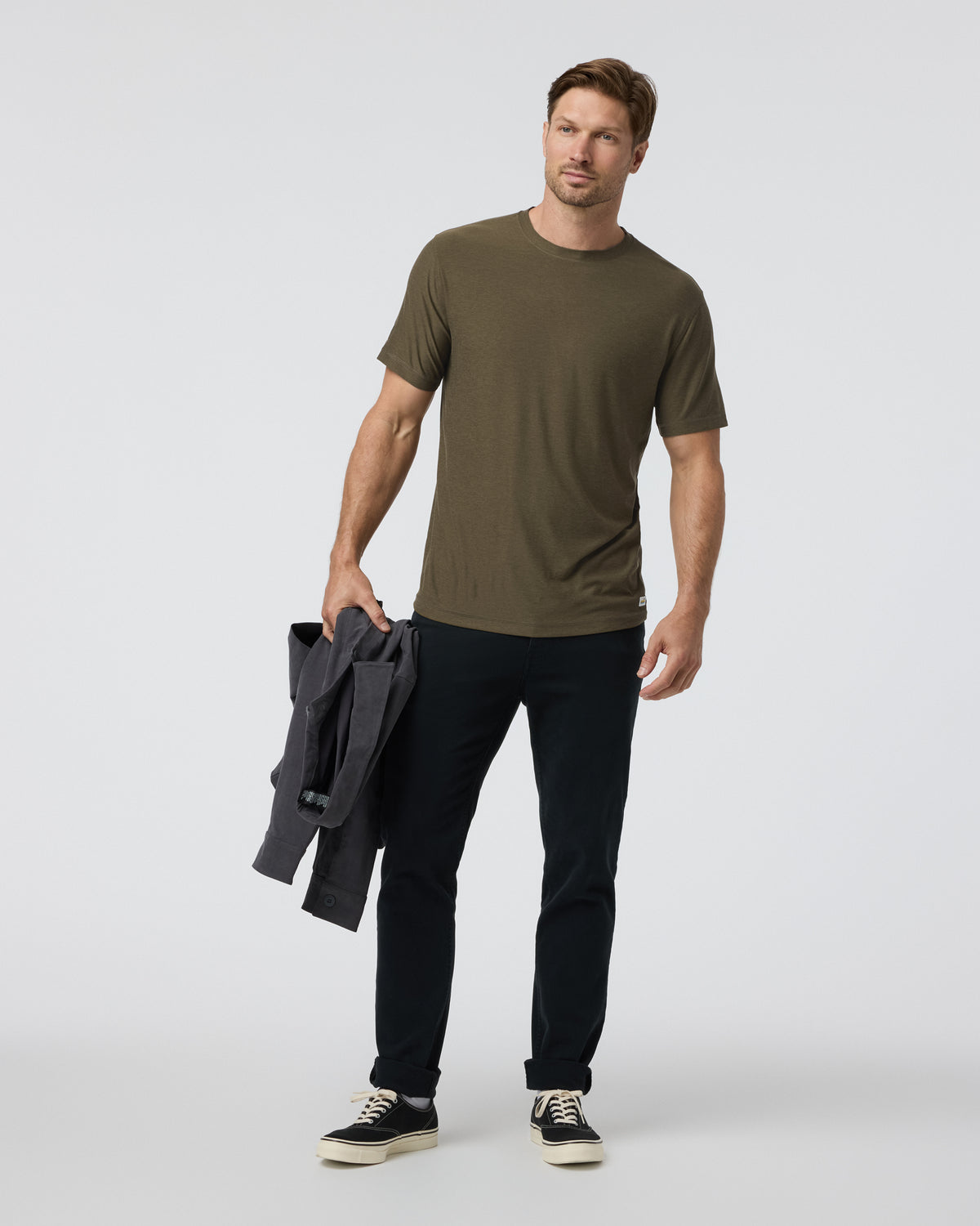 Vuori Strato Tech Tee Men's Moss Green Workout Shirt