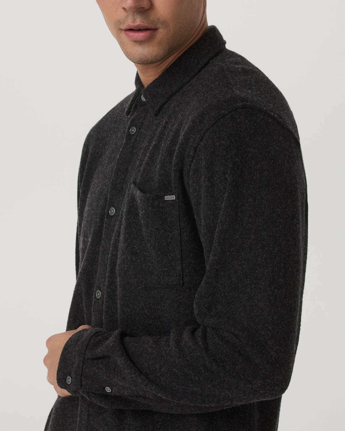 Vuori Long Sleeve Altitude Wool Shirt - Relaxed Volcanic Ash