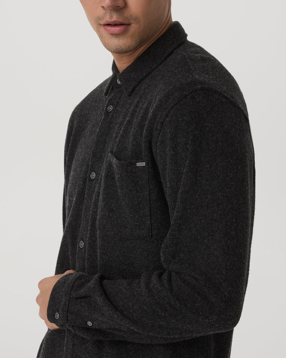 Vuori Long Sleeve Altitude Wool Shirt - Relaxed Volcanic Ash