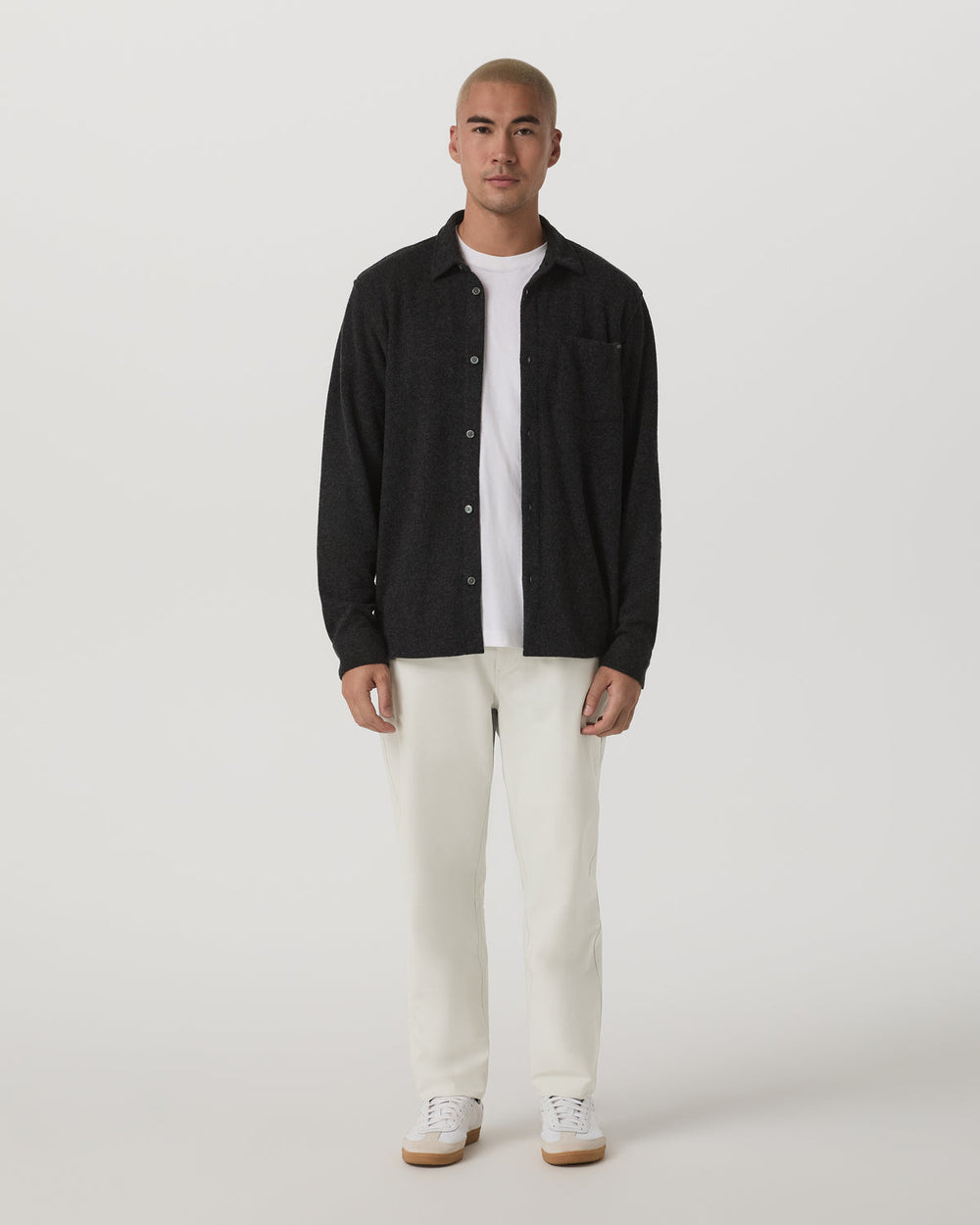 Vuori Long Sleeve Altitude Wool Shirt - Relaxed Volcanic Ash